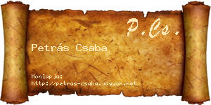 Petrás Csaba névjegykártya